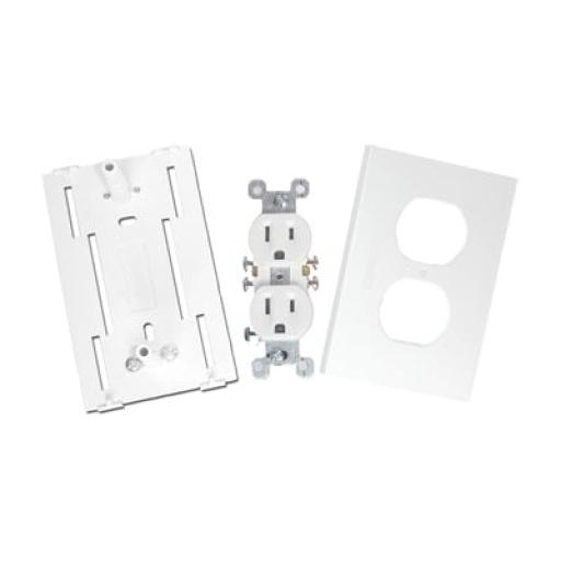 [THORSMAN_TEK-100-DUPLEX] Thorsman Contacto eléctrico doble, soporte y tapa color blanco de PVC auto extinguible,  para canaleta TEK100 (5591-10200)