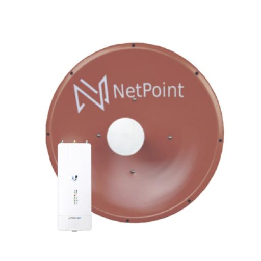 [NETPOINT_AFNP3KIT] NetPoint Kit de radio AF5XHD con antena NPTR3 de 37 dBi , Frecuencia (4.9-6.2 GHz), incluye jumper, ideal para distancias de hasta 80 km