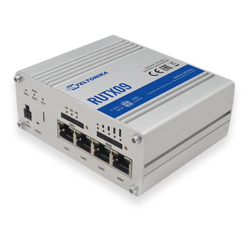 [TELTONIKA_RUTX09] Teltonika Router Industrial LTE(4.5G) Cat6, 4 puertos Gigabit, Doble ranura SIM, GNSS
