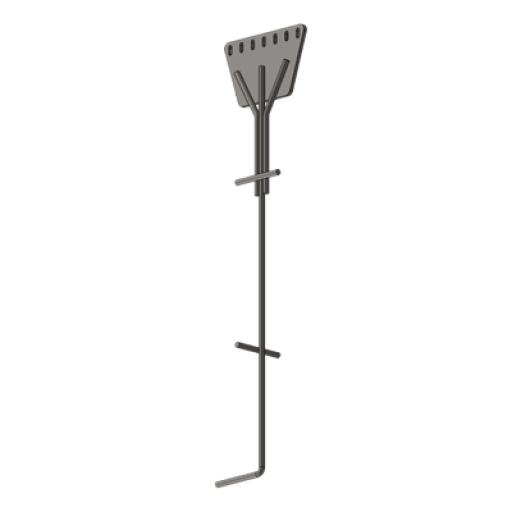 [SYSCOMTOWERS_SAZ-90G-7R] SYSCOM TOWERS Ancla de Piso Tipo Paleta 7 Orificios para Retenida. Placa: 3/4", Redondo: 1", Altura: 210 cm. Galv. Inmersión.