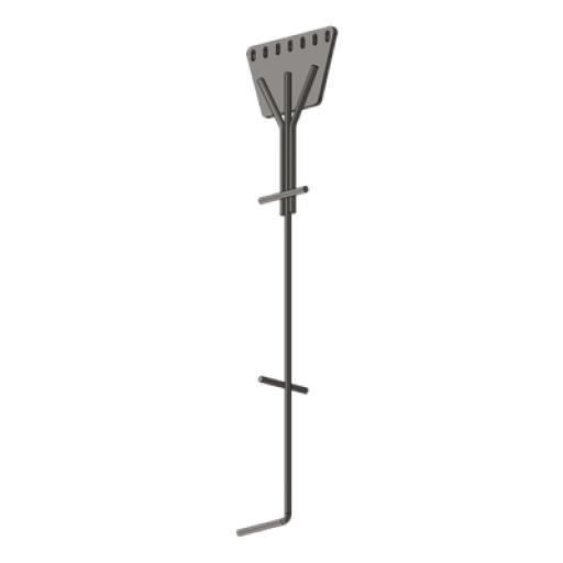 [SYSCOMTOWERS_SAZ-90G-7R] SYSCOM TOWERS Ancla de Piso Tipo Paleta 7 Orificios para Retenida. Placa: 3/4", Redondo: 1", Altura: 210 cm. Galv. Inmersión.
