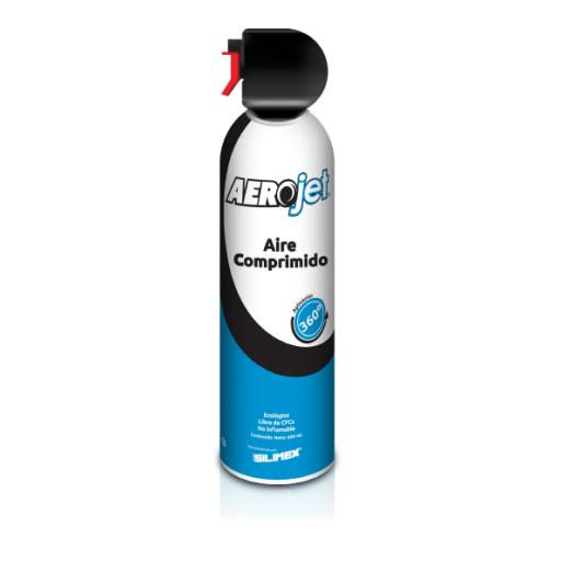 [SILIMEX_AEROJET360] Silimex Removedor de polvo y residuos (aire comprimido) con aplicación 360º para limpieza de equipos electrónicos, válvula anti-estallamiento, 660 ml