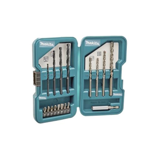 [MAKITA_D-45836] Makita Juego de accesorios multipropósito 17 piezas para metal, concreto, madera y puntas para atornillar.