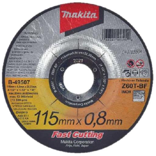[MAKITA_B49507] Makita Disco 4 1/2"/ Inox y Acero  / Corte Rápido 