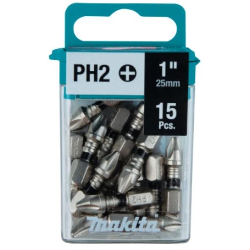 [MAKITA_E-00664] Makita Broca de Inserción de 1" Phillips #2 Impact XPS®, Paq. c/15 piezas.