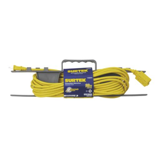 [SURTEK_SYS-136042] Surtek Extensión Eléctrica de Uso Rudo 6 metros / 127 V CA 10 A Máximo / Color Amarillo.