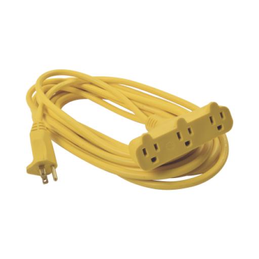 [SURTEK_SYS-136050] Surtek Extensión Eléctrica Tipo Abanico Uso Rudo 8 metros/ 127 V CA - 10 A Máximo / Color Amarilla.