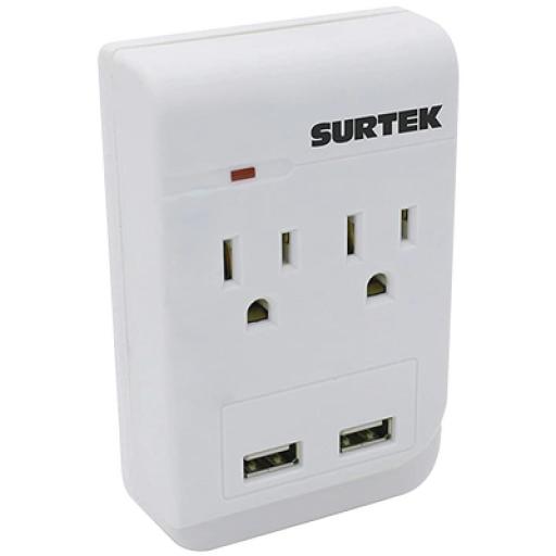 [SURTEK_SYS-136205] Surtek Multicontacto de ABS con 2 entradas de corriente  y 2 de USB.
