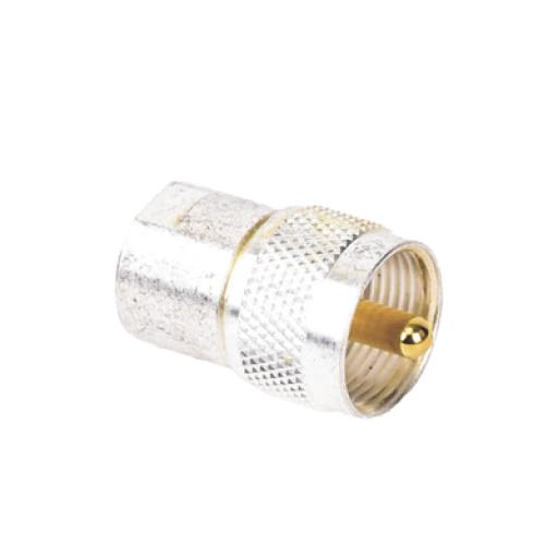 [RFINDUSTRIES_PT-4000-001] RF Industries Adaptador UNIDAPT Hembra a UHF Macho (PL-259). Plata / Oro / Teflón.
