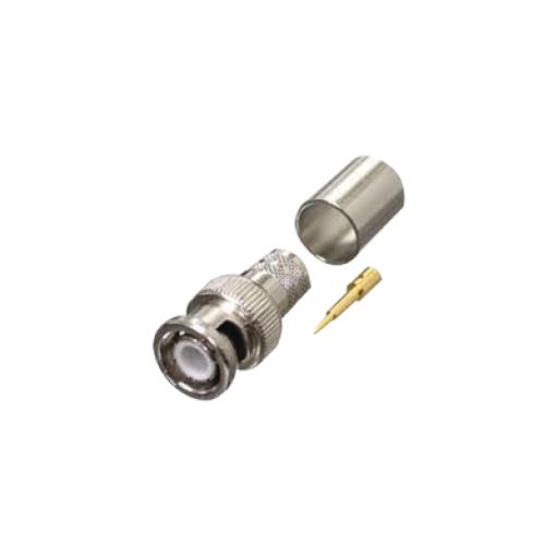 [RFINDUSTRIES_RFB-1106-I] RF Industries Conector BNC Macho de Anillo Plegable para RG-8/U, LMR-400, 9913, CNT-400, Níquel/ Oro/ Teflón.