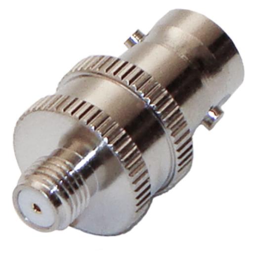 [RFINDUSTRIES_RFB-1142-4] RF Industries Adaptador en Línea de Conector BNC Hembra a SMA Hembra Corto / Celulares Motorola, Níquel/ Oro/ Teflón.