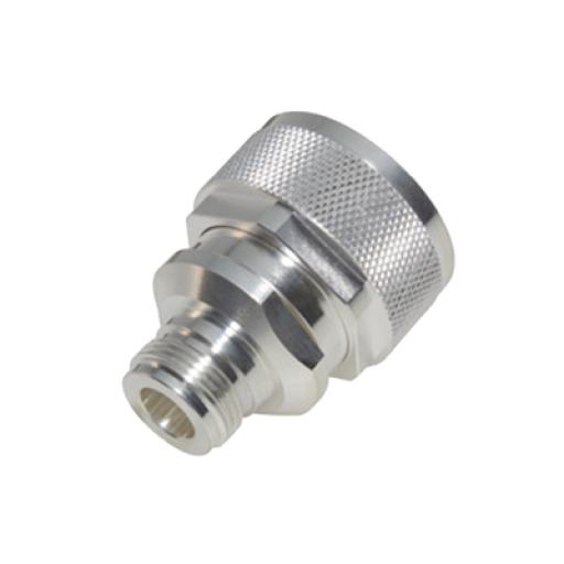 [RFINDUSTRIES_RFD-1671-2] RF Industries Adaptador en Línea de Conector DIN 7-16 Macho a N Hembra, Plata/ Plata/ Teflón.
