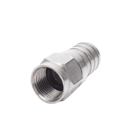 [RFINDUSTRIES_RFF-1402-08] RF Industries Conector F Macho, 75 Ohm, Plegable para Cable RG-6/U sin pin, Niquel/Polietileno.