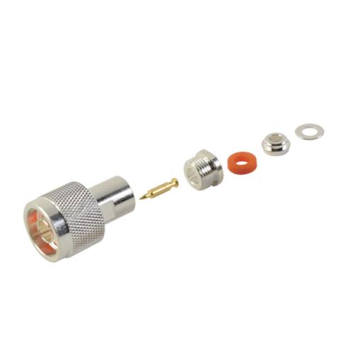 [RFINDUSTRIES_RFN-1000-1S] RF Industries Conector N Macho de Rosca para RG-58/U, RG-142/U, Plata/ Oro/ Teflón.