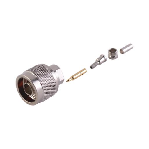 [RFINDUSTRIES_RFN-1005-B-03] RF Industries Conector N Macho de anillo plegable para cable RG-174/U, BELDEN 8216.