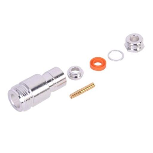 [RFINDUSTRIES_RFN-1025-1] RF Industries Conector N Hembra de Rosca para cables RG-58/U, RG-142/U.