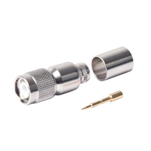 [RFINDUSTRIES_RFT-1202-I] RF Industries Conector TNC Macho de Anillo Plegable para LMR-400, 9913, 8214, CNT-400, RFLASH-1113, RG8/U-SYS, Niquel/Oro/Teflón.