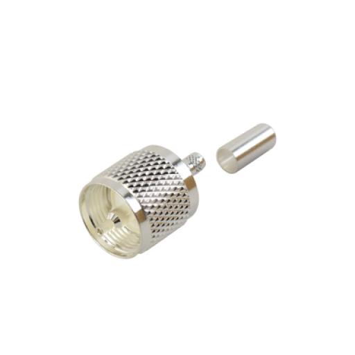 [RFINDUSTRIES_RFU-505-ST] RF Industries Conector UHF Macho (PL-259) de anillo plegable para cables RG-58/U, RG-142/U.