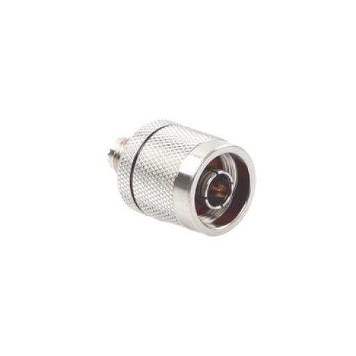 [RFINDUSTRIES_RFU-625] RF Industries Adaptador en Línea, de Conector Mini UHF Hembra a N Macho, Níquel/ Oro/ Teflón.