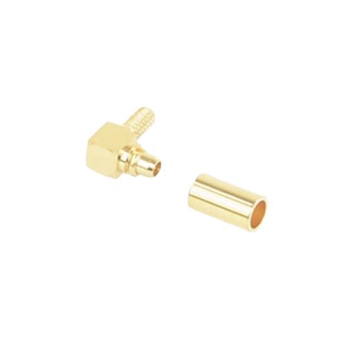 [RFINDUSTRIES_RMX-9010-1B] RF Industries Conector MMCX Macho en A/R de Anillo Plegable para RG-174/U, BELDEN 8216, Oro/ Oro/ Teflón.