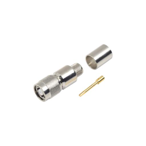[RFINDUSTRIES_RP-1202-I] RF Industries Conector TNC Macho Inverso, Anillo Plegable para ensamblar en cables RG-8/U, LMR-400, Niquel, Oro, Teflón