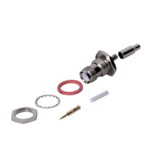 [RFINDUSTRIES_RP-1212-B] RF Industries Conector TNC Hembra Inverso, de Anillo Plegable / Chasis en D-Plano para cables RG-174/U, RG-316/U.