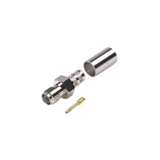 [RFINDUSTRIES_RSA-3050-X] RF Industries Conector SMA Hembra de Anillo Plegable para Cables RG-8/X, LMR-240, 9258, Niquel/Oro/Teflón.