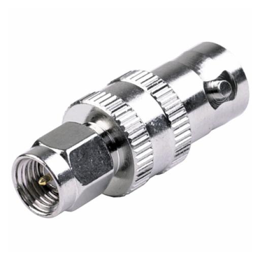 [RFINDUSTRIES_RSA-3458] RF Industries Adaptador en Línea de Conector SMA Macho a BNC Hembra, Níquel/ Oro/ Teflón.