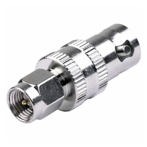 [RFINDUSTRIES_RSA-3458] RF Industries Adaptador en Línea de Conector SMA Macho a BNC Hembra, Níquel/ Oro/ Teflón.