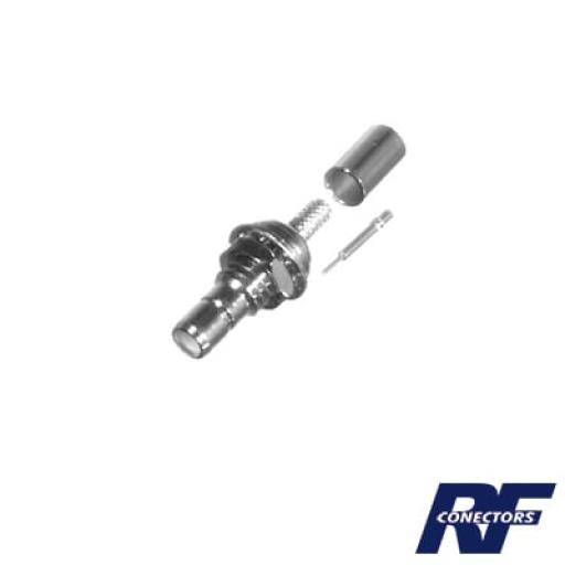 [RFINDUSTRIES_RSB-4252-B] RF Industries Conector SMB Hembra para panel en D-Plano, de Anillo Plegable para RG-174/U.