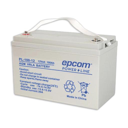 [EPCOM_PL-100-12] Epcom Batería 12V @ 100 Ah / AGM-VRLA / Uso Aplicacion de Respaldo /Terminales Tipo T12 ( HEX ) 