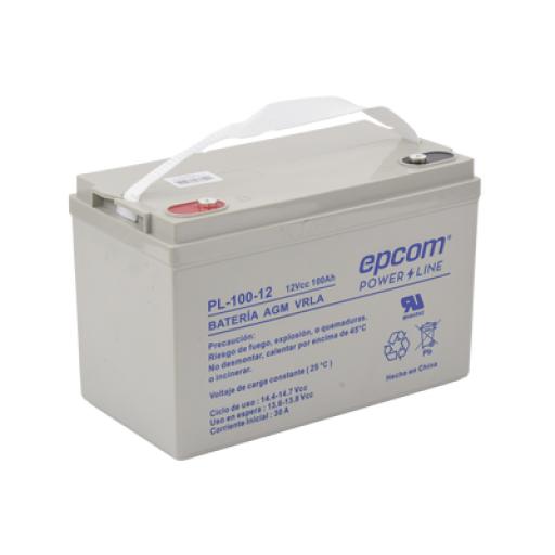[EPCOM_PL-100-12] Epcom Batería 12V @ 100 Ah / AGM-VRLA / Uso Aplicacion de Respaldo /Terminales Tipo T12 ( HEX ) 