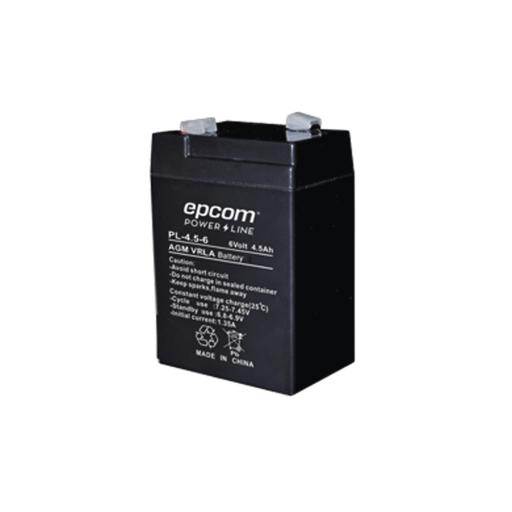 [EPCOM_PL-4.56] Epcom Batería 6 Vcc / 4.5 Ah / UL / Tecnología AGM-VRLA / Para uso en equipo electrónico Alarmas de intrusión / Incendio/ Control de acceso / Video Vigilancia / Terminales F1.