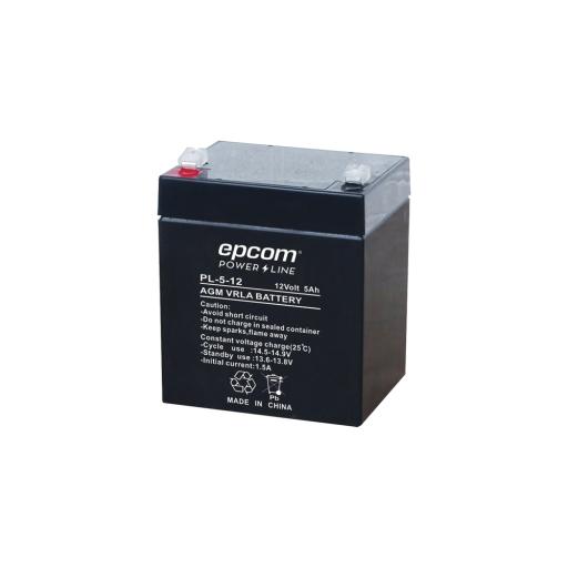 [EPCOM_PL512] Epcom Batería 12 Vcc / 5 Ah / UL / Tecnología AGM-VRLA / Para uso en equipo electrónico Alarmas de intrusión / Incendio/ Control de acceso / Video Vigilancia / Terminales F1 / Cargador recomendado CHR-80.