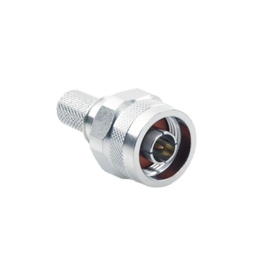 [RFINDUSTRIES_RFN-1006-49I] RF Industries Conector N Macho de PIN Cautivo, Anillo plegable, para cables 9913, LMR-400, LP400, CNT-400, RG8/U-SYS, RFLASH-1113, 8214, 7810A.