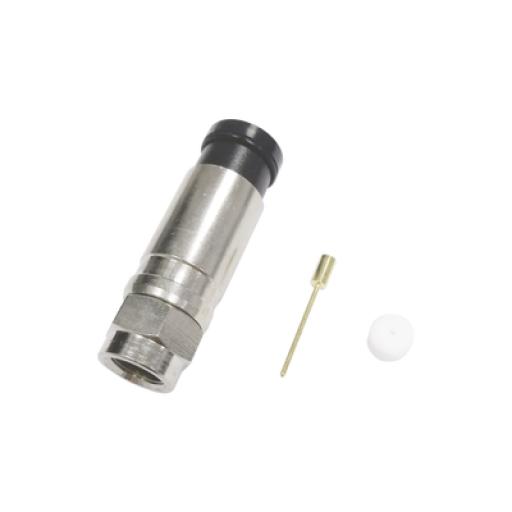 [EPCOM_TT11-F02] Epcom Conector F Macho de Compresión Axial con Borne Negro para instalar en Cable Coaxial RG-11, 75 Ohm, Bronce-Niquelado.