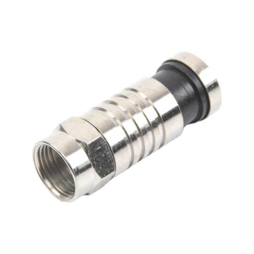 [EPCOM_TT-CON-509-RG6] Epcom Conector F Macho de Compresión para cable RG-6, Cuerpo de Bronce Niquelado.
