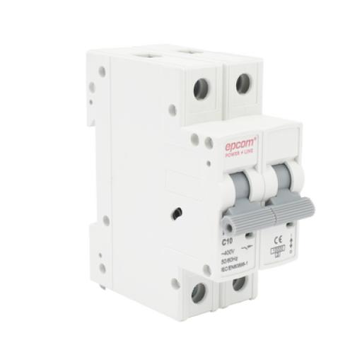 [EPCOM_FE7632PC10] Epcom Protección Térmica 2P, 10 A,  Corriente Alterna  400 Vca para Aplicación Fotovoltaica Montaje Riel DIN