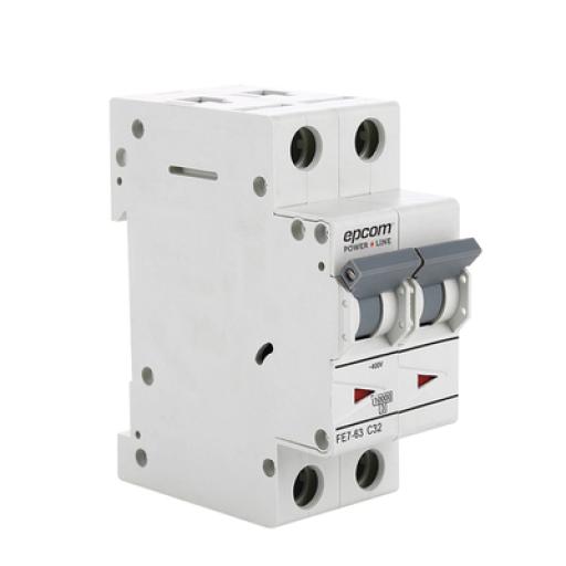 [EPCOM_FE7632PC16] Epcom Protección Térmica 2P, 16 A,  Corriente Alterna  400 Vca para Aplicación Fotovoltaica Montaje Riel DIN