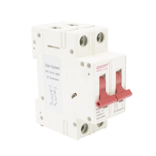 [EPCOM_FPV632PC20] Epcom Protección Térmica 2P, 20 A,  Corriente Directa  800 Vcc para Aplicación Fotovoltaica Montaje Riel DIN