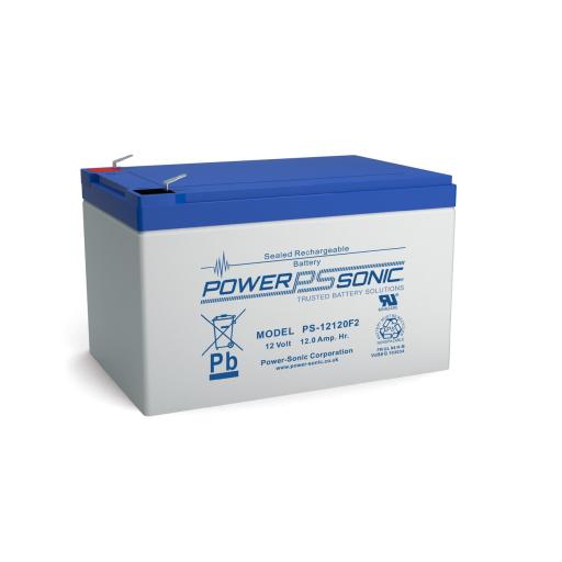 [POWER-SONIC_PS-12120-NB] Power-Sonic Batería 12V, 12AH, Para Respaldo, Tecnologías AGM/VRLA, 5 Años Vida Útil, Terminales NB, Reconocida UL 