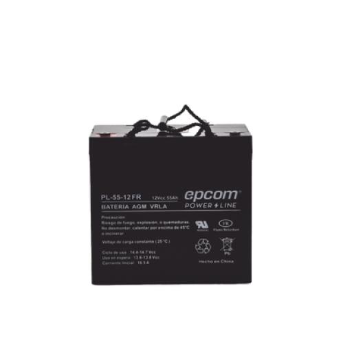 [EPCOM_PL-5512-FR] Epcom Batería 12 Vcc / 55 Ah / UL / AGM-VRLA / Retardante a la flama / Para uso Uso en: Aplicaciones fotovoltaicas / Terminales tipo M6 / Cargador recomendado CHR-250. 