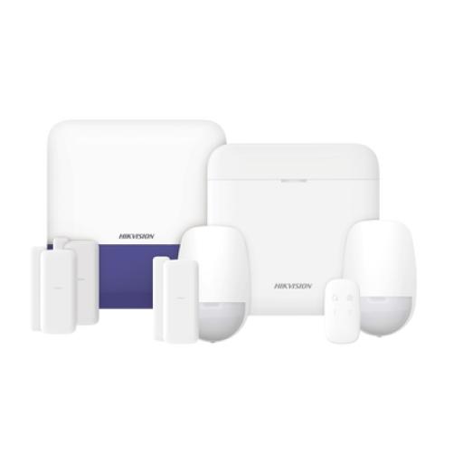 [HIKVISIONDIGITALTECHNOLOGY_DS-PWA48-KSV2] Hikvision Digital Technology (AX PRO) KIT de Alarma AX PRO con GSM (3G/4G) / Incluye: 1 Hub con bateria de respaldo / 2 Sensores PIR / 3 Contactos Magnéticos mini / 1 Control Remoto / 1 Sirena Inalambrica Exterior  / WiFi / Compatible con Hik-Connect P2P