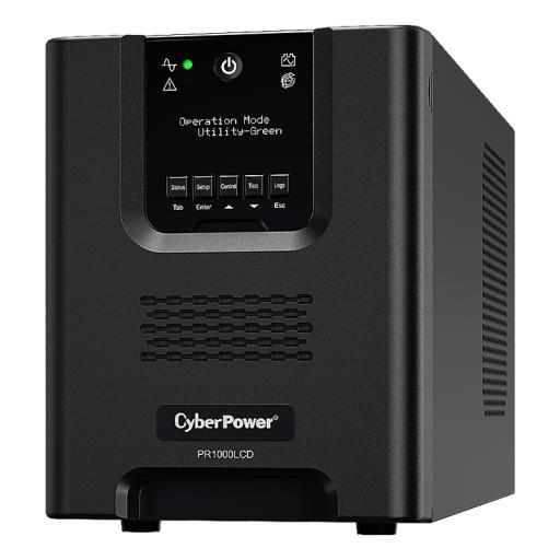 [CYBERPOWER_PR1000LCD] CyberPower UPS de 1000 VA/1000 W, Topología Línea Interactiva, Entrada 120 Vca NEMA 5-15P, Onda Senoidal Pura, Tipo Torre, Con 8 Tomas NEMA 5-15R