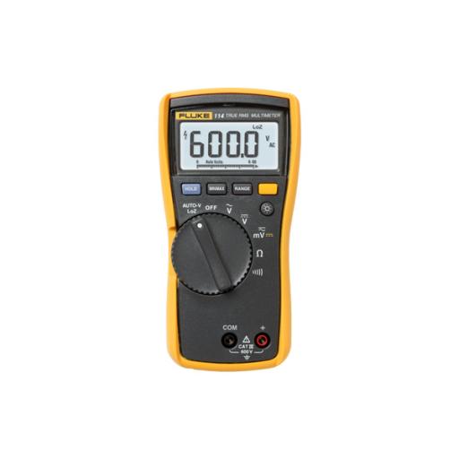[FLUKE_FLUKE-114] Fluke Multímetro Digital Básico para Electricista, Uso con Voltaje Máximo de 600 V y Pantalla LED Retroiluminada
