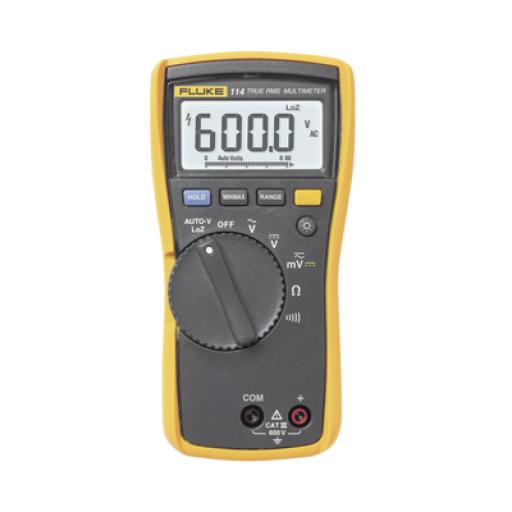 [FLUKE_FLUKE-114] Fluke Multímetro Digital Básico para Electricista, Uso con Voltaje Máximo de 600 V y Pantalla LED Retroiluminada