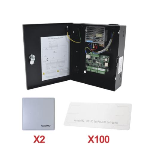 [HIKVISIONDIGITALTECHNOLOGY_KIT-UHFSTICKER-02] Hikvision Digital Technology Kit para automatizar 2 ACCESOS VEHICULARES con STICKERS en Parabrisas de vehiculos / Incluye Panel, 2 lectores y 100 stickers / Software IVMS4200 incluido