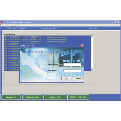[HONEYWELLHOMERESIDEO_7810PC-AM] HONEYWELL HOME RESIDEO Software de Recepcion de Eventos de Alarma por IP o 3G/4G No requiere IP Publica Fija o Servicios de Nombres de Dominio DDNS
