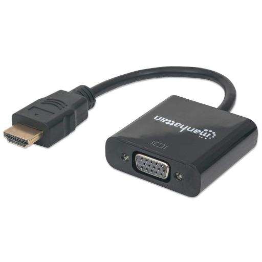 [MANHATTAN_151467] Convertidor HDMI a VGA Manhattan Negro.