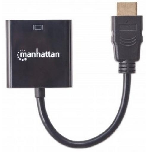 [MANHATTAN_151467] Convertidor HDMI a VGA Manhattan Negro.